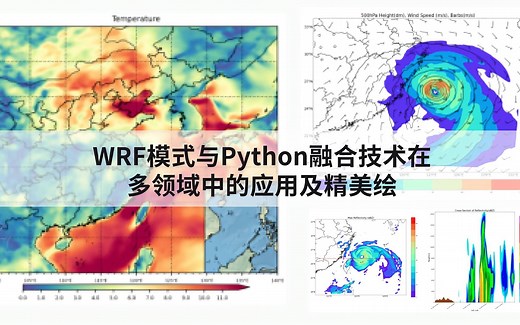WRF模式与Python融合技术在多领域中的应用及精美绘图/numpy/ datetime/pandas/netcdf-python/气象数据处理库/太阳辐射
