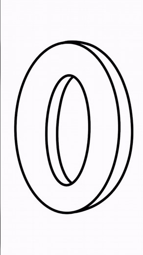 How To Draw Number, Zero 0 In 3D