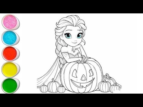 Halloween drawing, Elsa drawing video for kids and toddlers