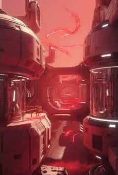 Futuristic Background Mars colony