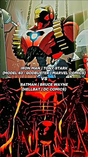 Iron Man (Godbuster) Vs. Batman (Hellbat) | Battle | #marvelvsdc #batmanvsironman #vsbattle