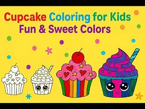 Cupcake Coloring for Kids – Fun & Sweet Colors | Easy Coloring Pages
