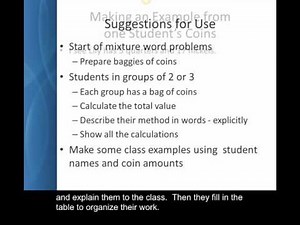 Teaching mixture applications with a coin lab activity