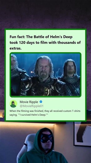 Battle of Helms Deep Took 120 Days to Film Extras Got I Survived Helms Deep T-Shirts