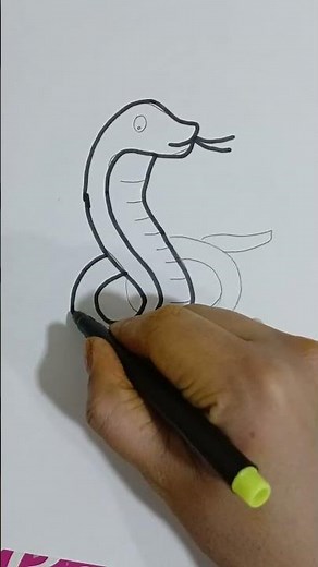 How to draw king cobra snake /easy drawing for kids