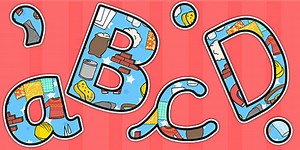 Materials-Themed Display Lettering