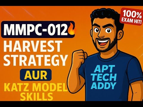MMPC 012 Important Questions 💥 Harvest Strategy + Katz Skills Explained | HINDI