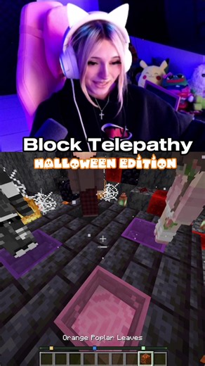 Minecraft block telepathy HALLOWEEN EDITION 🎃🕸️ with :: @maddiescraft | twitch @Zizzo @Scliff !! #minecraft #challenge #halloween #mcyt #yklaurx