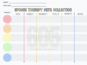 Speech Therapy Data Sheet for SLP data collection sheet printable handout