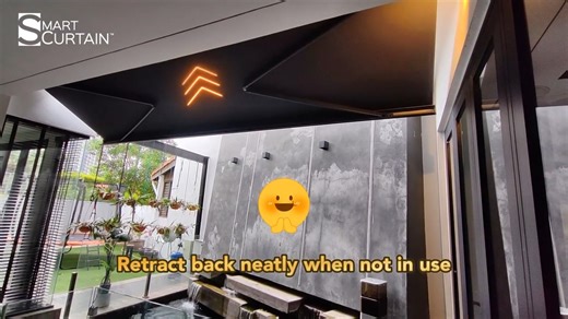 Retractable Awning Protects Your Koi🐟 & Your Comfort 🌧🌞 Your koi pond deserves protection — and so do you. When the sun gets too strong or rain starts pouring, just one click, and the Retractable Awning rolls out! 💪 ✅ Shades your koi pond from harsh sun & heavy rain ✅ Blocks glare from entering the living hall — TV clear & comfy to watch 📺 ✅ Keeps walkway dry & safe to use anytime ✅ Retracts back neatly for a clean, modern look ✨ A smart shading system that protects both fish and family — p