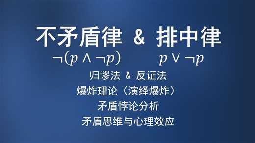 逻辑学：不矛盾律 & 排中律