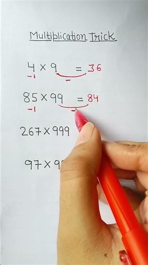 Multiplication trick for fast calculation 🧮 #mathstricks #viralshorts #youtubeshorts