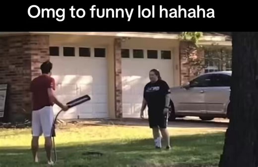 This woman was unhappy because her neighbor was getting part of her grass wet with his mobile sprinkler. She confronts him and tells him to turn off the water. He tells her to not come on his property. What happens next is classic. 😂It’s just water. Are they serious about calling 911?“It gets the hose…”😆