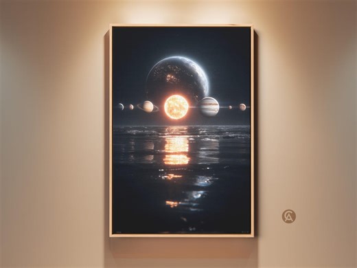 Solar System Wall Art, Planets and Sun Canvas Print, Earth and Jupiter Artwork, Sci-fi Space Art, Home Decor, Gift for Stargazers - Etsy