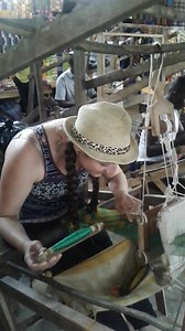 15K views · 167 reactions | Kente Weaving : Barefoot you put a pull cord between each. Your two toe it opens and closer the Loom to allow the shuttle to be pushed across. Click and Watch Amanda .First time weaver. | Cultured Ghana | Facebook