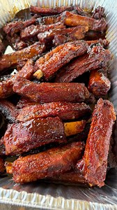 Miguel Raya| Food, bbq, recipes on Instagram: "🔥 Cherry Cola Smoked Party Ribs @missouripork 3 racks spare ribs, sliced into bones. Rub: 1½ cups brown sugar + 1 cup turbinado + 1 tbsp salt + 1 tbsp pepper + 1 tbsp smoked paprika + 1 tsp garlic + 1 tsp onion + ½ tsp cayenne. Season heavy. Smoke at 275°F for 2 hours. Glaze: 2 cups cherry cola, 1½ cups cherry preserves, 1½ cups BBQ sauce, 3 tbsp Worcestershire, 2 tbsp ACV, 2 tbsp brown sugar, 2 tsp smoked paprika, 2 tsp black pepper, 1 tsp garlic,