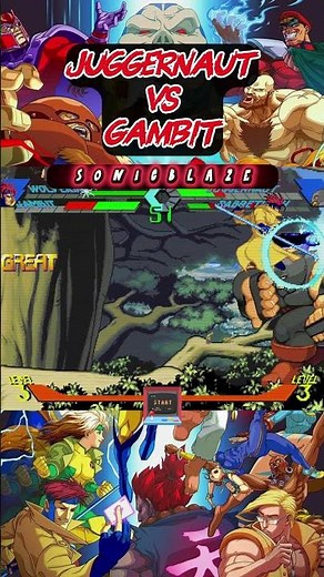 JUGGERNAUT destroys GAMBIT in X-Men vs Street Fighter 🔴🃏