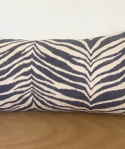 Black and Tan Zebra Print Linen Lumbar Pillow Cover - 22x12 - Etsy