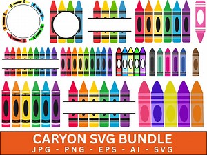 Crayon SVG Bundle, Crayon Set Svg, Crayon Wrapper Svg, Crayon Clipart, Crayon Split Monogram, Crayon Cut File, Crayon Divider - Etsy Canada