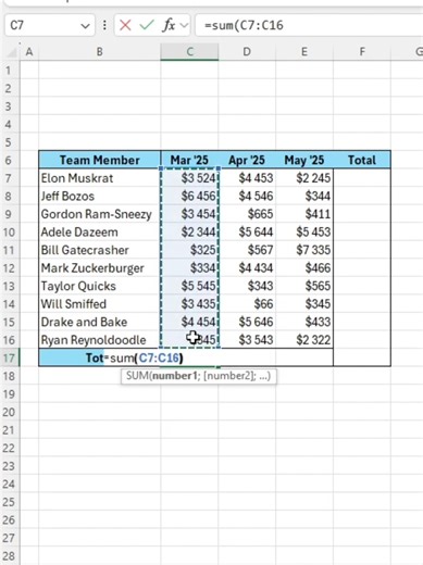 Stop summing data like this in excel! #excel #exceltricks #exceltips #budgettracker #exceltutorial #corporate #fyp