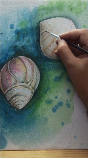 🐚 Sea Shell Acrylic Painting | 30-Second Art Tutorial 🎨