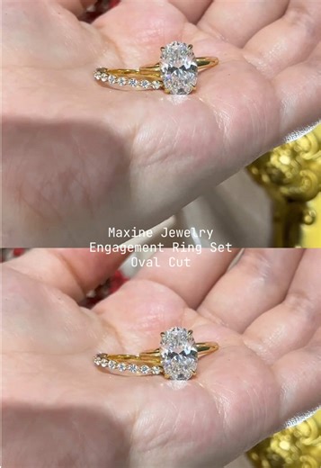 Maxine Jewelry Engagement Ring Set - Oval Cut Design