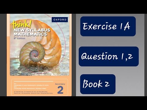 Exercise 1A (Linear Functions ) Question 1,2 Think New Syllabus Mathematics 8th Edition Book 2