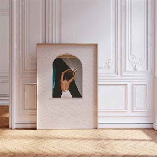Woman Back View Print, Minimalist Window Poster, Neutral Beige Decor (digital Download) - Etsy