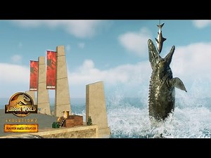 MOSASAURUS NATURAL LAGOON BUILD TIPS | Jurassic World Evolution 2 speed build