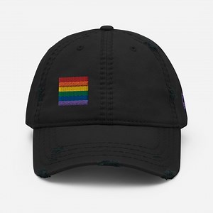 Gay & Lesbian Pride Flag Embroidered Hat | Rainbow Pride Distressed Dad Hat | Pride Baseball Cap | LGBTQ Coming Out Gift | Rainbow Flag Hat - Etsy