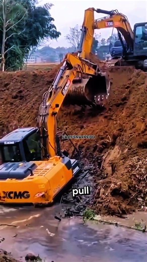 Stuck Excavator Rescue on a Steep Hill | Amazing Heavy Equipment Skills