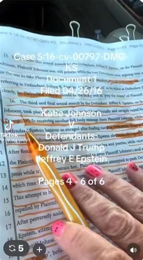 BJ Raynal IV on Instagram: "The Real Facts About the Katie Johnson Case In 2016, a woman using the name Katie Johnson (later “Jane Doe”) filed lawsuits accusing Donald Trump and Jeffrey Epstein of assaulting her when she was 13 years old in 1994. Here’s what actually happened — no rumors, no distortions: • April 2016 (California): Johnson filed her first complaint in federal court (Case No. 5:16-cv-00797). It was dismissed because the claims didn’t meet the technical federal requirements. This d
