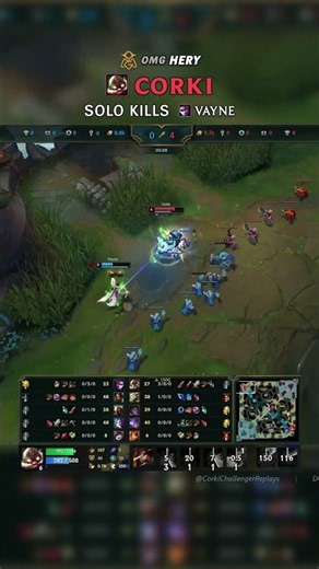 (OMG Hery) Corki SOLO KILLS Vayne | KR Master Patch 26.15 #shorts