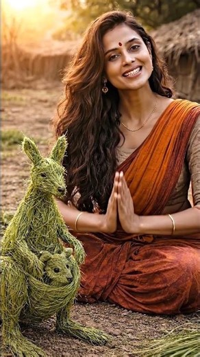 Ultimate Kangaroo Craft 🦘 | Grass Art Magic #craft #youtubeshorts #shortsfeed