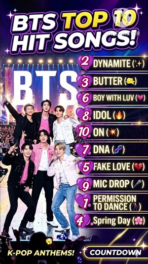 😍BTS Top 10 Hit Songs ❤️#bts #shorts #viral #song #trending