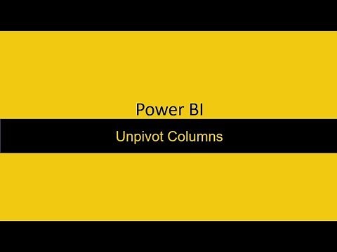 Unpivot Columns Power BI