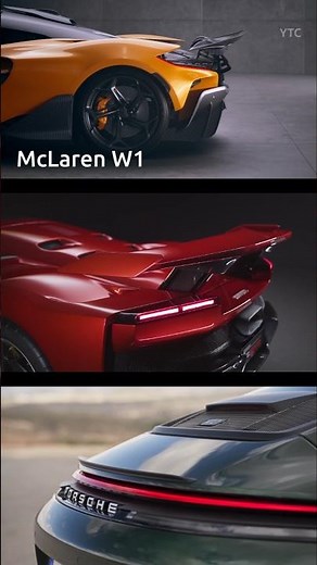 Comparison of 3 active rear spoilers: McLaren W1, Ferrari F80, Porsche 911 GT3 Touring