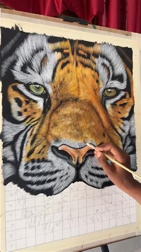 Tiger 🐯 painting process … #shorts #art #tigerpainting #detailing