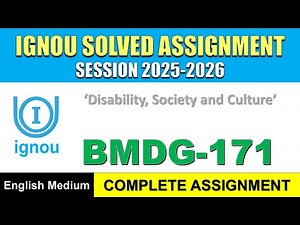 IGNOU BMDG 171 Solved Assignment 2025-26 | English Medium | Download PDF | IGNOU Students Portal