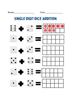 Domino Addition Practice Up To 10 | Number Sentences Domino Math Worksheets