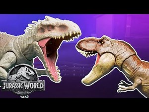 T-Rex Vs. Indominus (Sweded) | Jurassic World | Mattel Action!