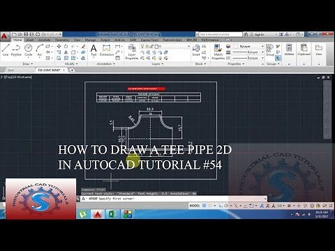 HOW TO DRAW A TEE PIPE 2D IN AUTOCAD TUTORIAL #54
