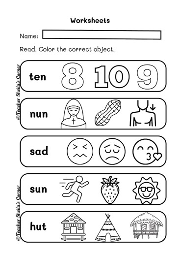 141K views · 805 reactions | Worksheets - CVC Words Reading and Coloring | Teacher Sheila's Corner | Facebook