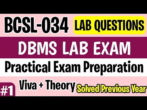 P1- BCSL 034 Practical Exam Preparation | DBMS Lab Important Questions | Bcsl 34 Solved Question