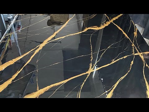 Black and Gold Marble Slab (Easy Epoxy Resin DIY)