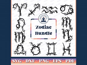 Zodiac Sign SVG Bundle, Printable Art, SVG Files for Cricut, Zodiac Clipart, Svg for Cricut, Zodiac Svg Bundle, Floral Frame Clipart - Etsy Canada