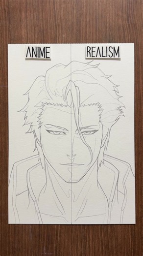 Drawing Aizen Sousuke in Anime vs Realism Style