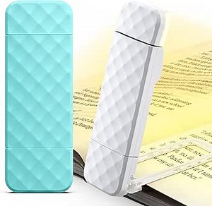OPAUL Book Reading Light, 2 Pack USB Rechargeable Reading Light with Timer, Clip-on Portable Reading Light with Bookmark