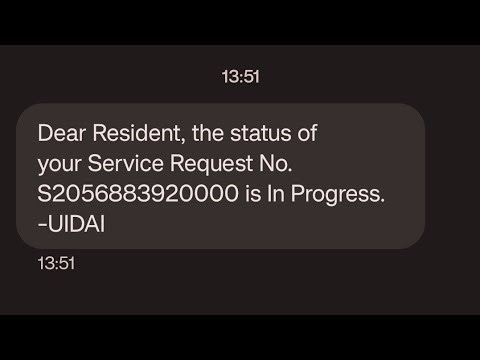 Fix Dear resident the status of your service request no. in progress-UIDAI | dear resident the statu