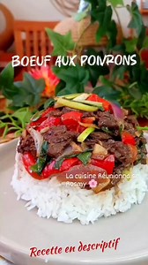 ✨Bœuf aux poivrons, délicieux plat et rapide à préparer en moins de 30 à 40 mn. j'ai choisi de préparer ce plat avec de la bavette de bœuf de chez mon partenaire : Comptoir du Surgelé & Armement des Mascareignes Le Port 🇷🇪 Je vous le conseille, la viande est très tendre, je vous mets leurs adresses à la fin de la vidéo. Ce plat est un régal avec du riz blanc ou des nouilles chinoises, c'est tellement bon, surtout avec des ingrédients simples pour accompagner la viande, le poivron rouge ramène 